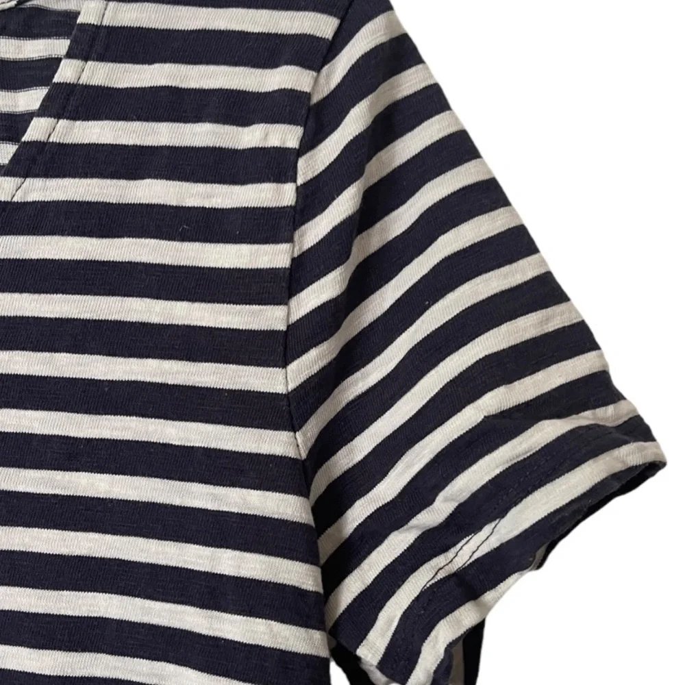 J. Crew‎ 100% Cotton Blue & White Striped Side-Tie Tee S